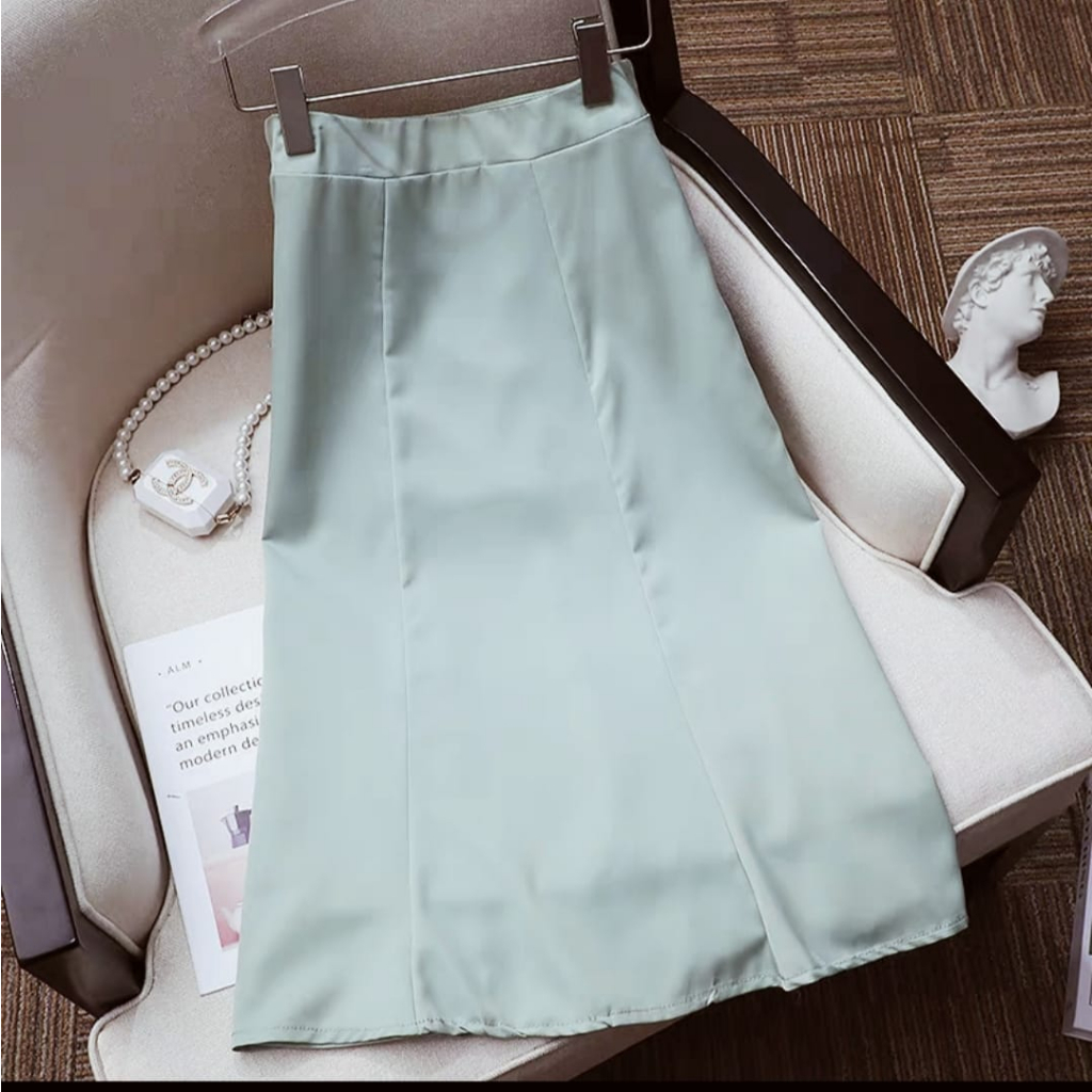 Cherry_ Skirt A line | rok span wanita korea | rok panjang wanita