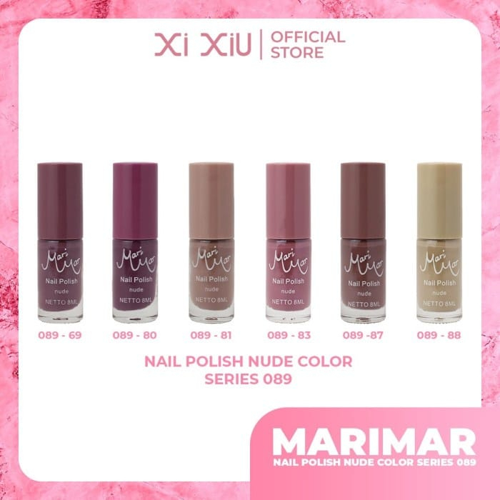 MARIMAR XI XIU NAIL POLISH NUDE COLORS 089 | KUTEK HALAL |  PEWARNA KUKU | BPOM