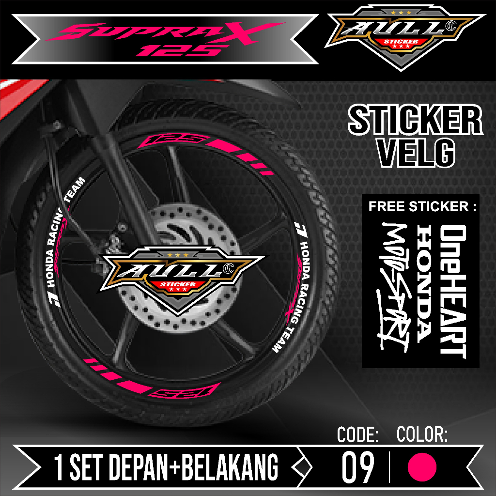 Stiker Cutting Velg Supra X 125 - Aksesoris Stiker Cutting Sticker List Velg Motor Honda Supra X 125