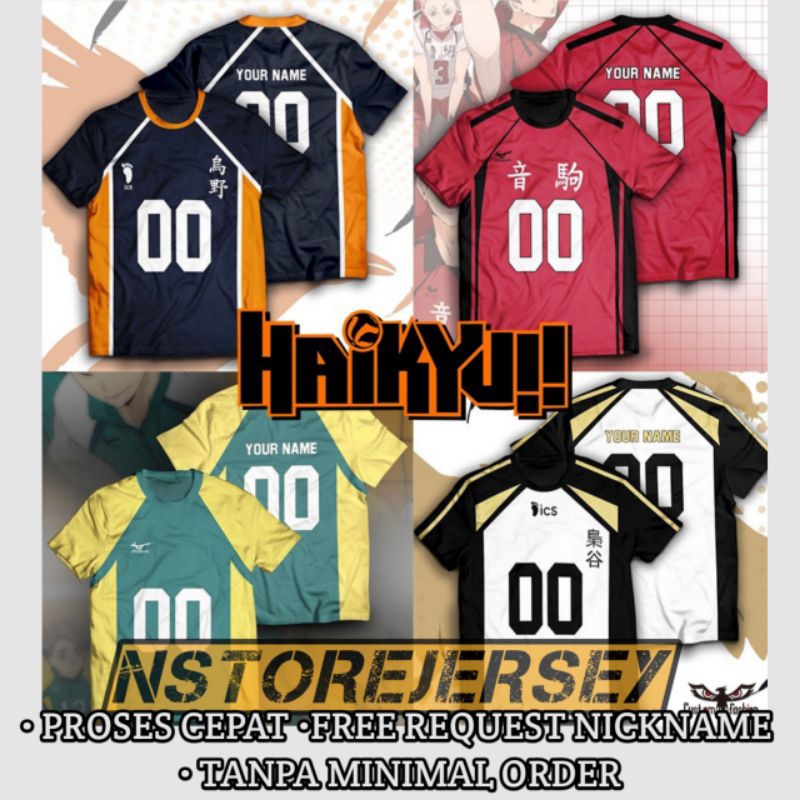 JERSEY HAIKYUU VOLLY BALL COSPLAY ANIME HAIKYUU FREE NAMSET