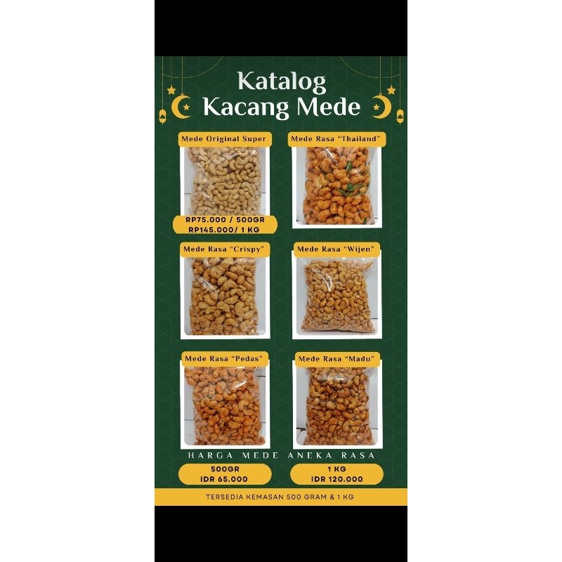 

Katalog Kacang Mede Almond Thailand Asin crispy wijen madu