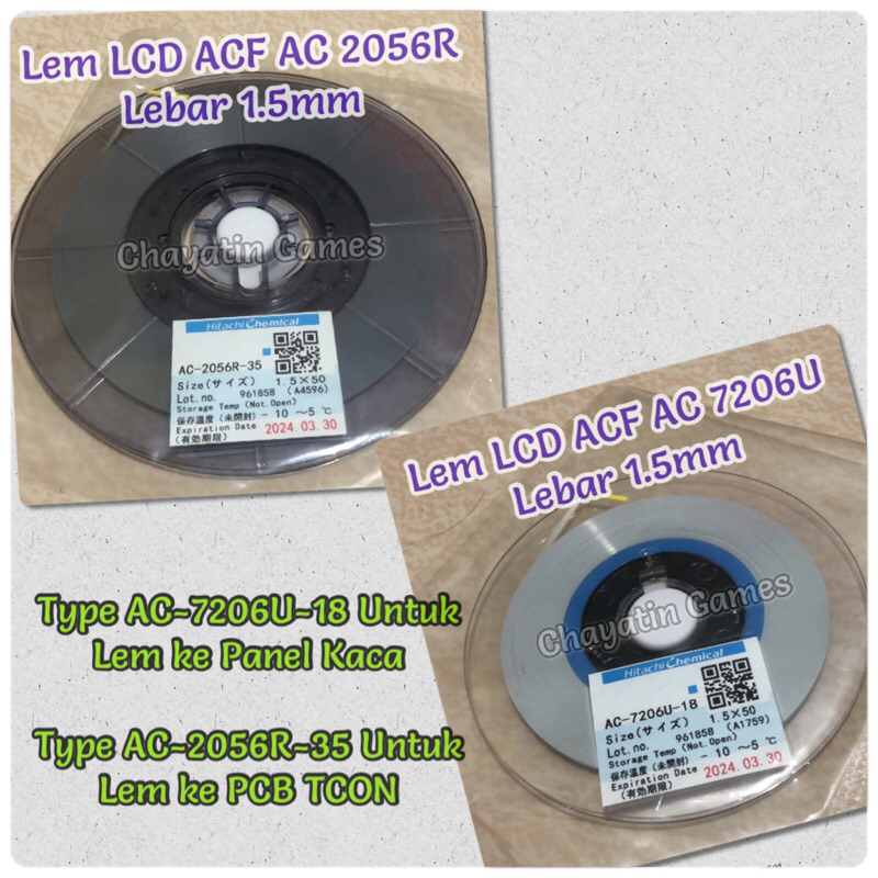 Lem ACF AC 2056R &amp; AC 7206U Lem LCD COF Flexibel Ke LCD Sesuai Varian