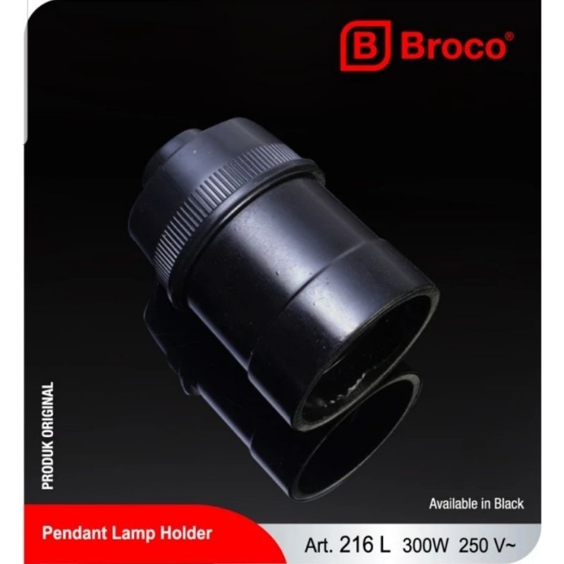 PAKET HEMAT 12 PCS (1 BOX ) FITTING GANTUNG BROCO HITAM E27 SNI