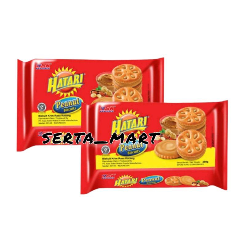 Hatari Peanut Biscuits 225gr - Biskuit Hatari - Biskuit Krim Rasa Kacang