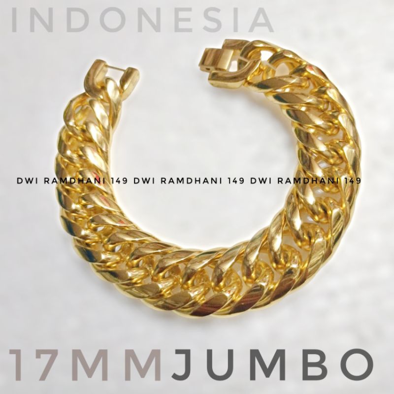 Gelang Titanium Pria Rantai Besar Jumbo Berkilau