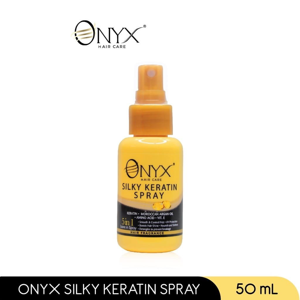 Onyx Hair Serum 65ml - Silky Keratin Spray 50ml - Strengthening Hair Tonic 90ml