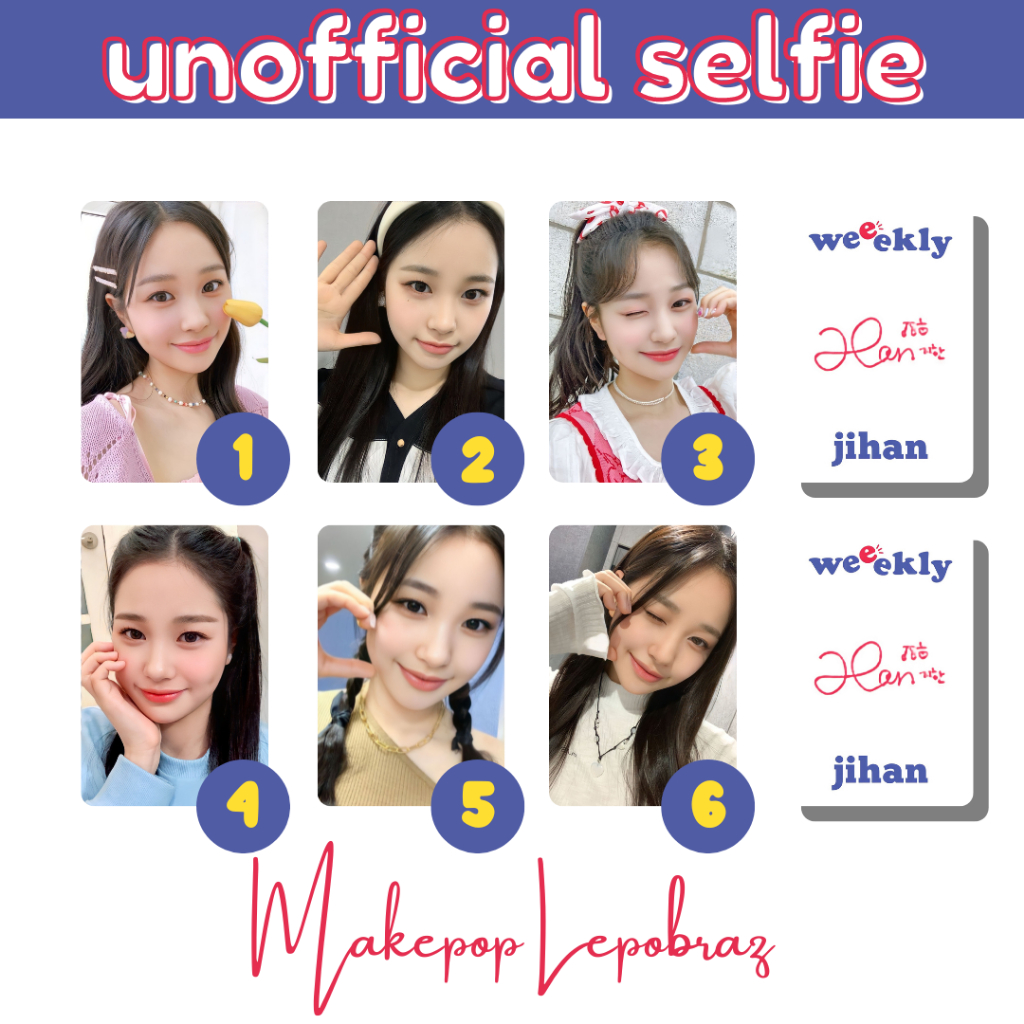 [MIN. 3 PC] WEEEKLY WEEKLY UNOFFICIAL SELFIE - GIRLFRIENDABLE JIHAN ZOA SOOJIN JIYOON MONDAY SOEUN JAEHEE