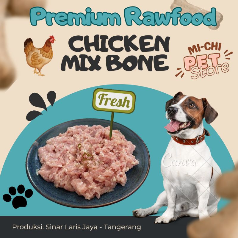 RAWFOOD AYAM PREMIUM | Daging Ayam Giling Halus + VCO utk Anjing & Kucing