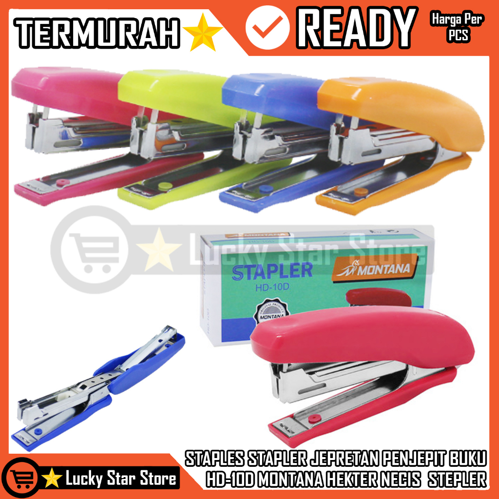 

STAPLES SETAPLES STAPLER SETAPLER NECIS CEKLEKAN JEPRETAN PENJEPIT BUKU KERTAS JILID BUKU HD-10D MONTANA STAPLER HD 10D PER PCS SATUAN SEKOTAK WARNA RANDOM PERALATAN ALAT KANTOR SEKOLAH KANTOR KULIAH KERJA ALAT STAPLES HEKTER JEPRETAN JETREKAN