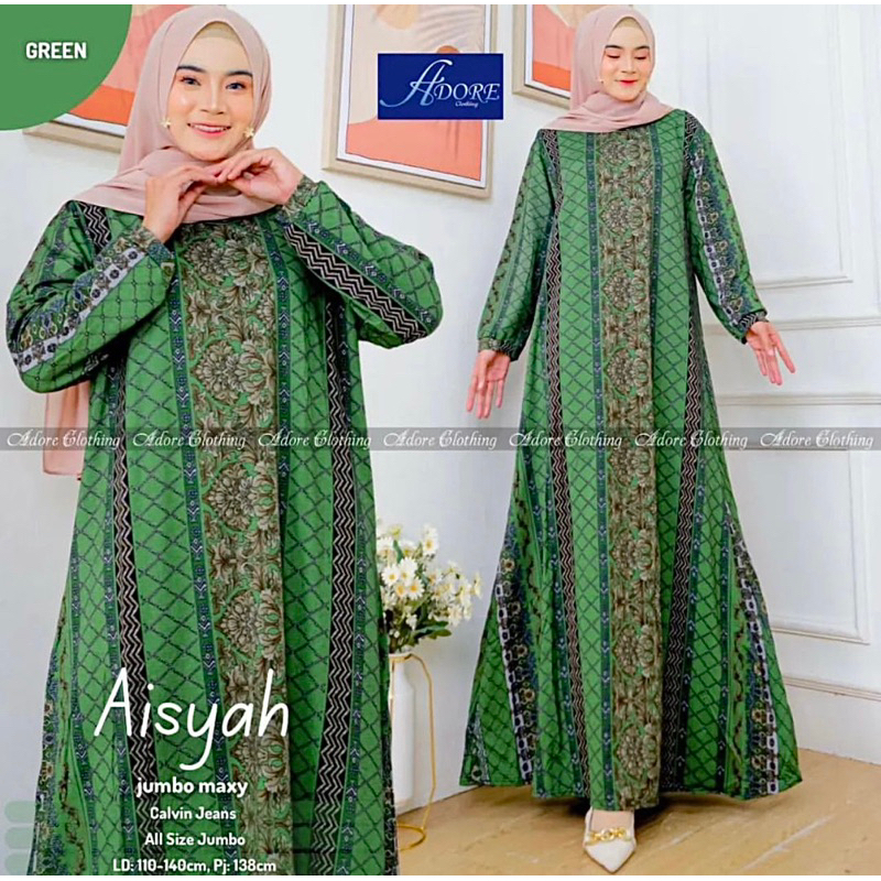 Aisyah Jumbo Maxy - Gamis Calvin Jeans Jumbo Terbaru / 023-7345