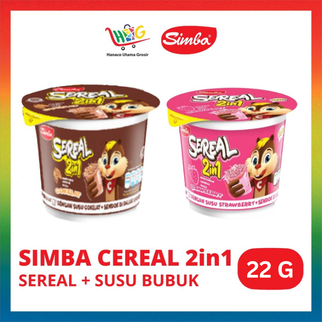 Cereal SIMBA 2in1 Choco Chip / Stroberi - 22g [ 1 PCS ]