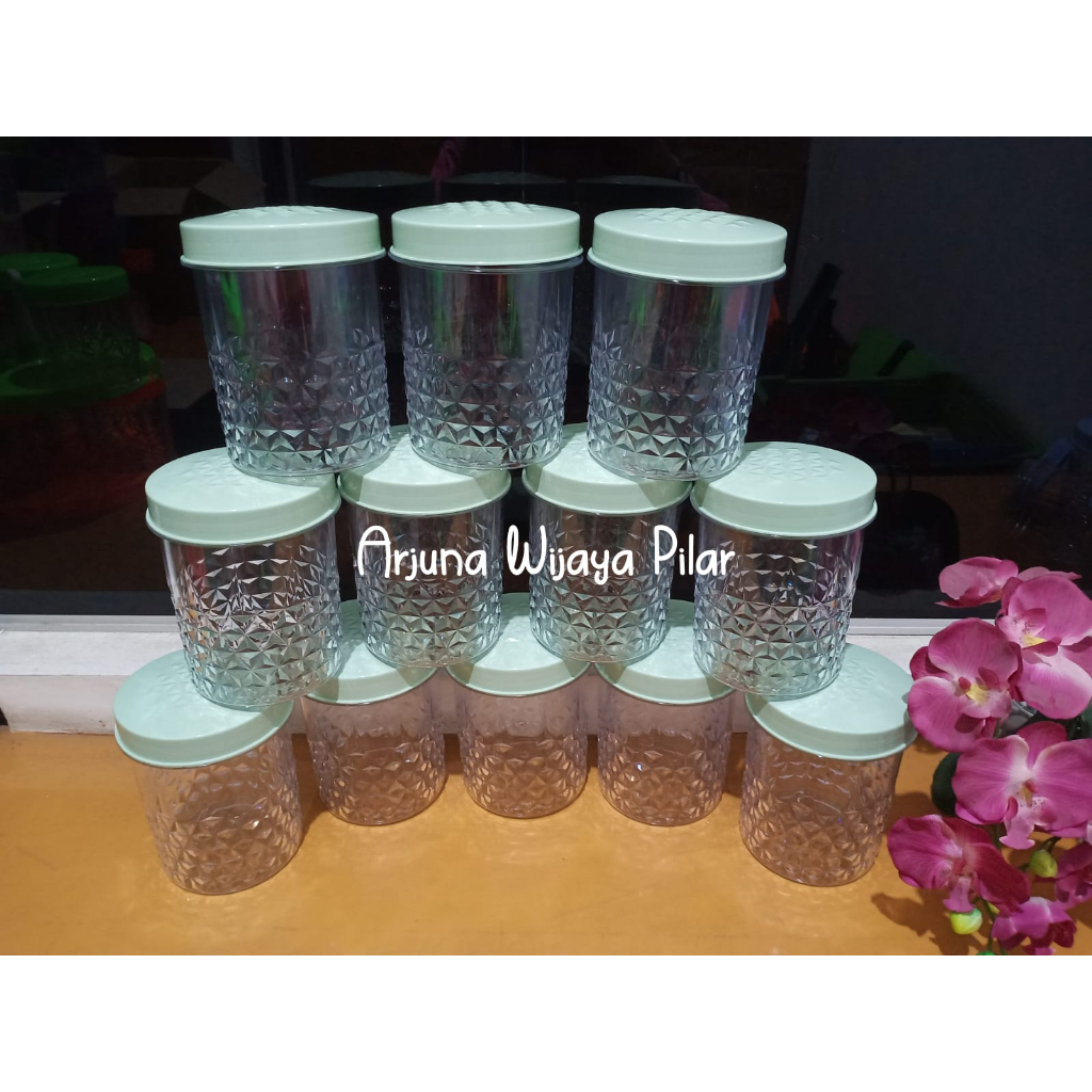 toples kristal daun  premium 1lsn toples lebaran + kerdus