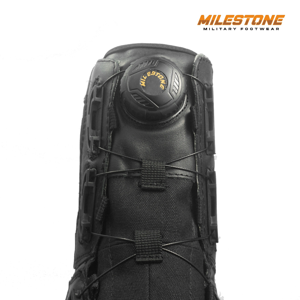 Sepatu PDL Tali Putar PDL Spinon LYCOS Bahan Kulit Asli Model Terbaru Sarang Tawon Untuk Tactical Lapangan Merk Milestone