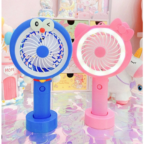 Kipas Angin Lampu Led Hand Mini Fan Usb Portable Karakter - missbejogrosir