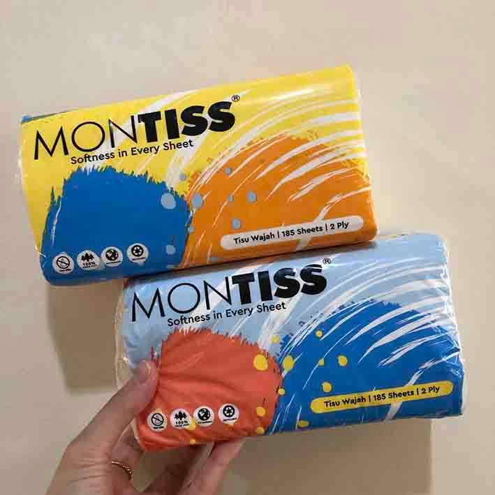 PAKET MONTISS TISSUE 185S ( isi 4 PAX  MONTISS 185sheet) (Halus, Lembut Dan Higienis)