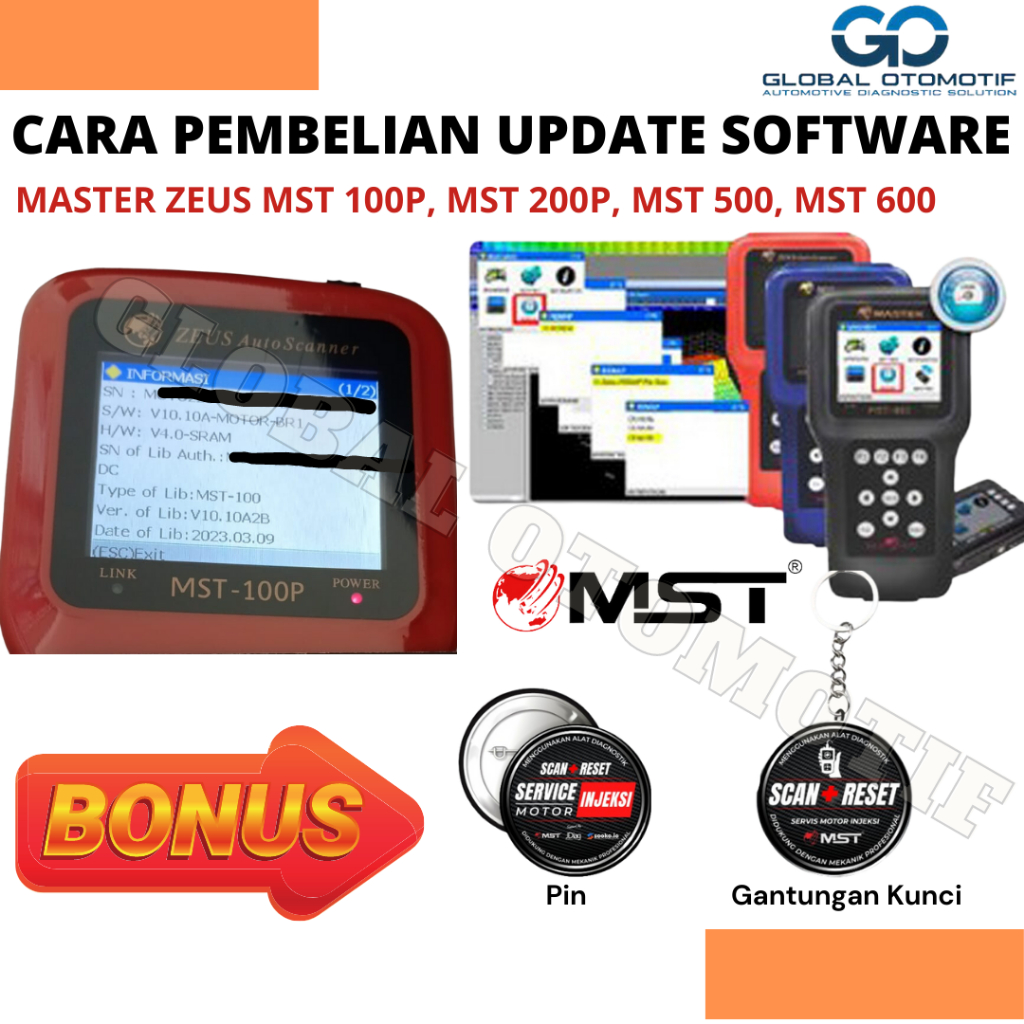Update Software Scanner Motor Injeksi MASTER ZEUS MST-100P MST 200 MST-400 MST 500 MST-600