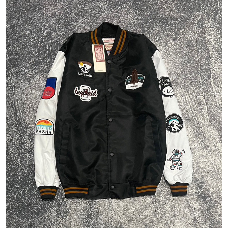 Varsity Jacket LUYIBAID - HItam Comby Puring Premium