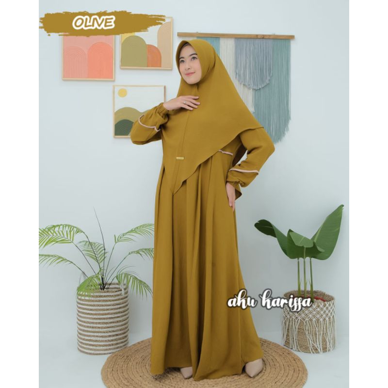 AZZAHRA SET AKU KARISSA/GAMIS CRINCLE AKU KARISSA/GAMIS SET HIJAB/GAMIS SYAR'I