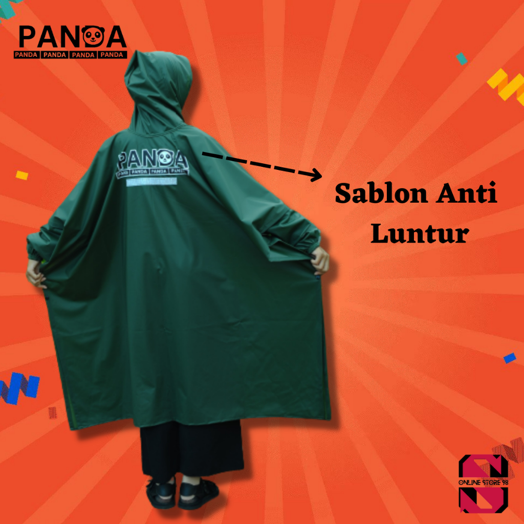 Jas Hujan Ponco Kelalawar By Panda Bahan Karet PVC Tebal dan Elastis Ukuran Jumbo Garansi Original