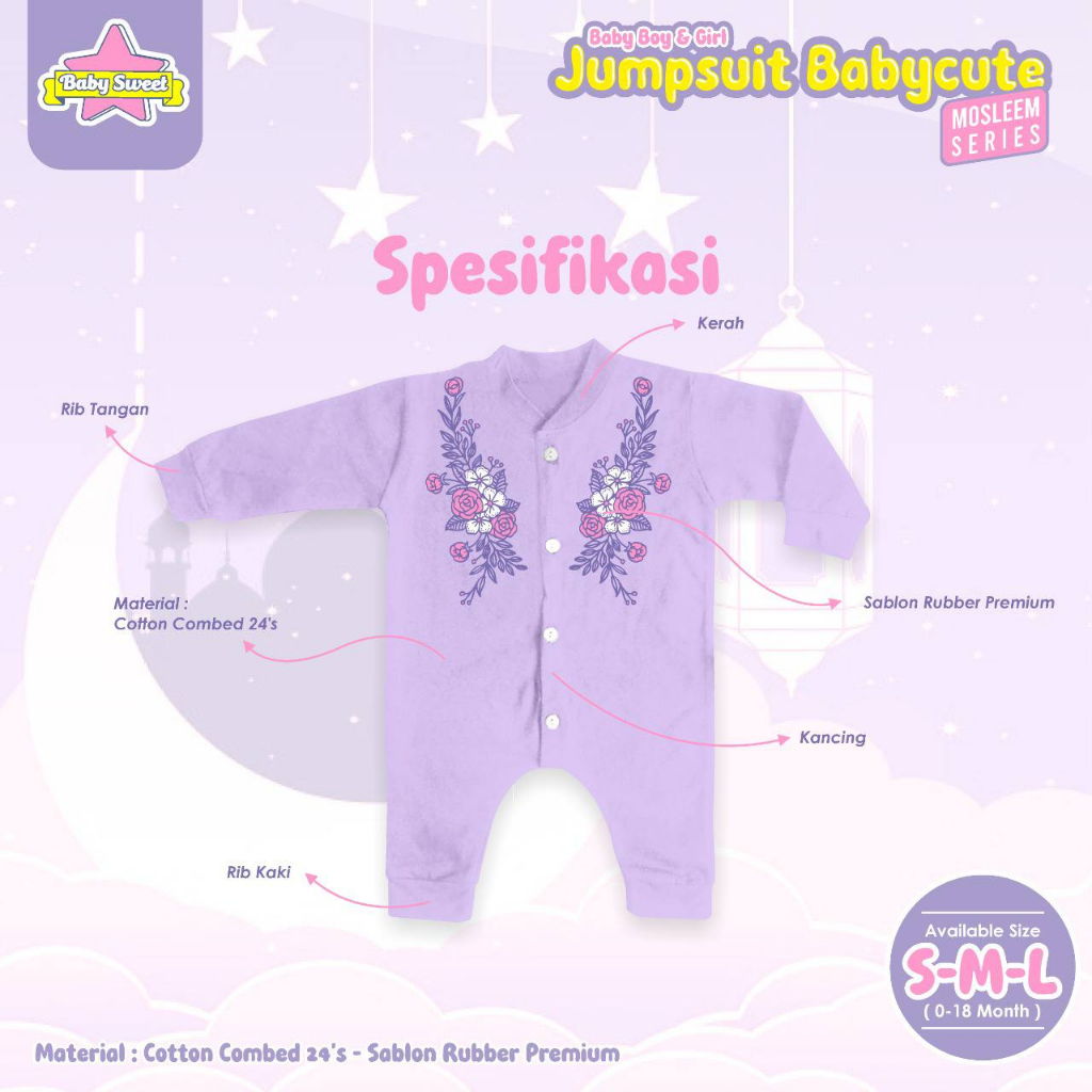 Jumpsuit baby gril an boy Baby cute Moslem by Babysweet