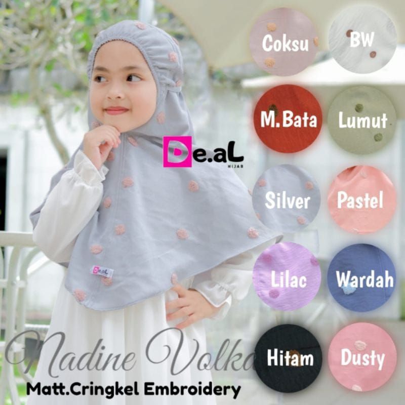 [De.aL] Hijab crincle VOLKA NADINE •Hijab anak instan crincle EMbroidery