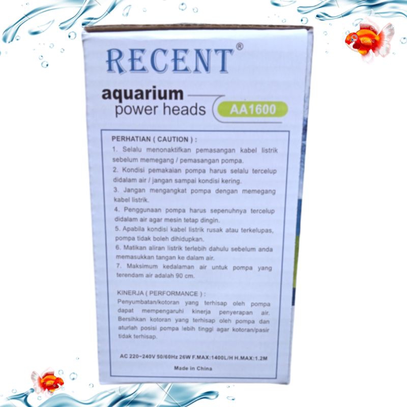 Pompa Kolam Aquarium Aquascape RECENT AA 1600