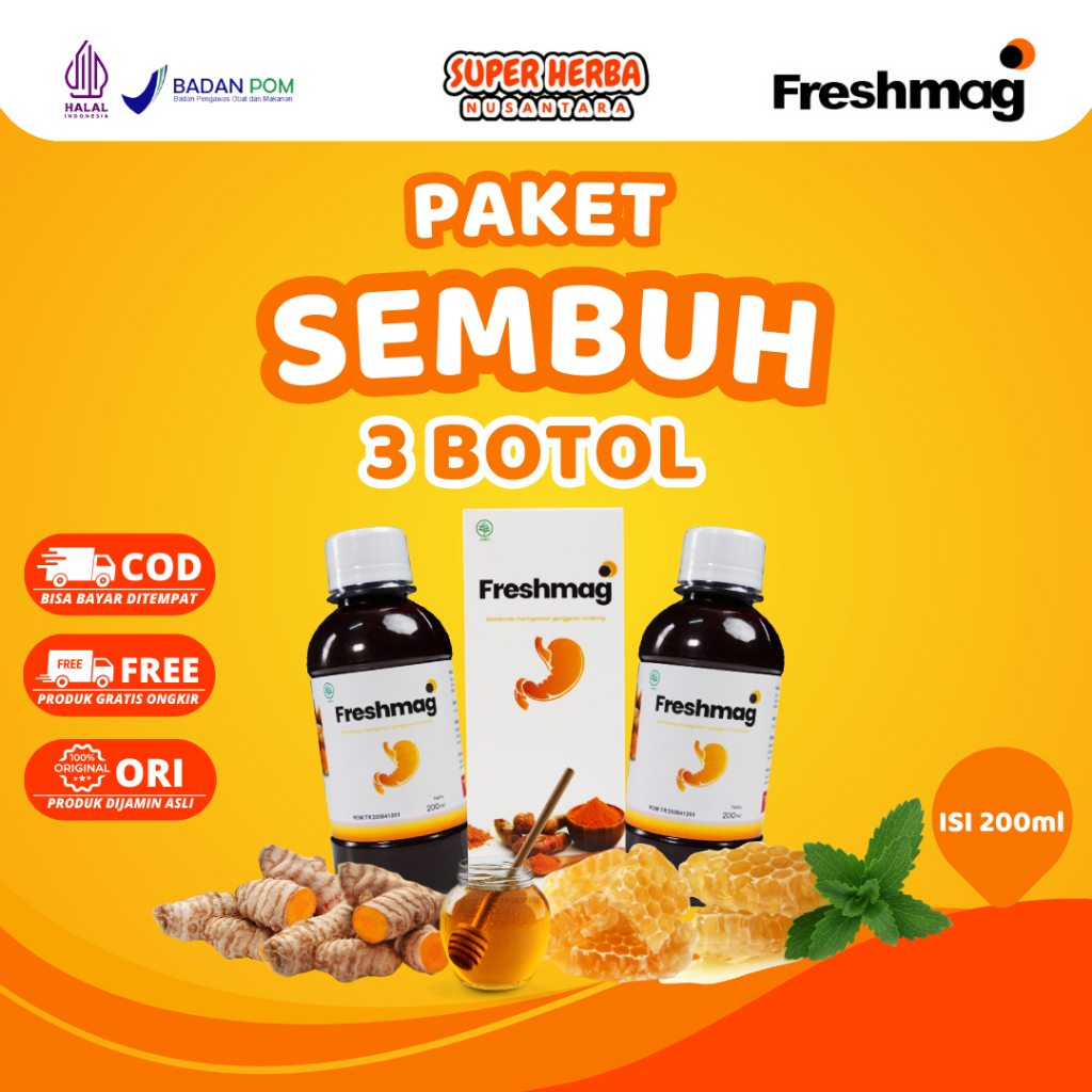 

[PAKET 3 BOTOL] | Freshmag | Madu Hutan Dari Herbal Alami Ampuh Atasi Asam Lambung Maag GERD isi 200ml