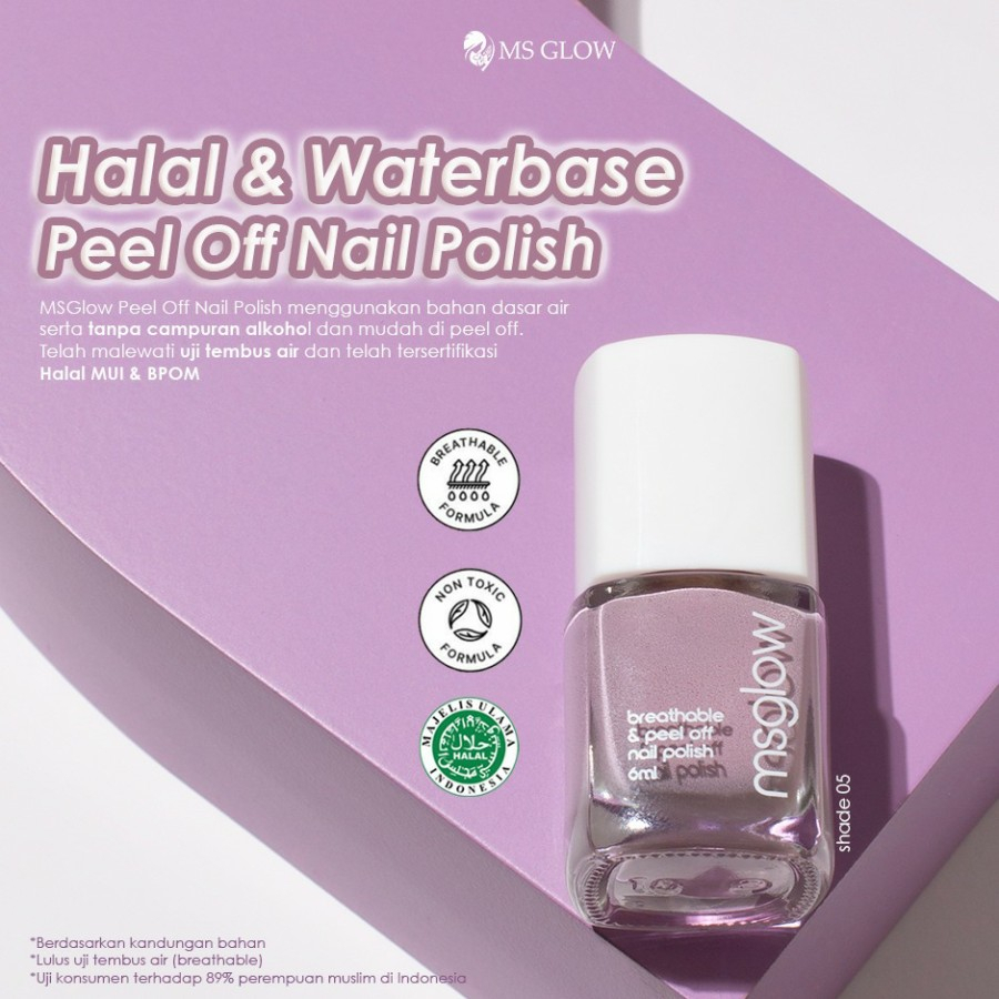 Kutek Halal Tembus Partikel Air Sholat Wudhu Sah Nail Polish Peel Off Halal