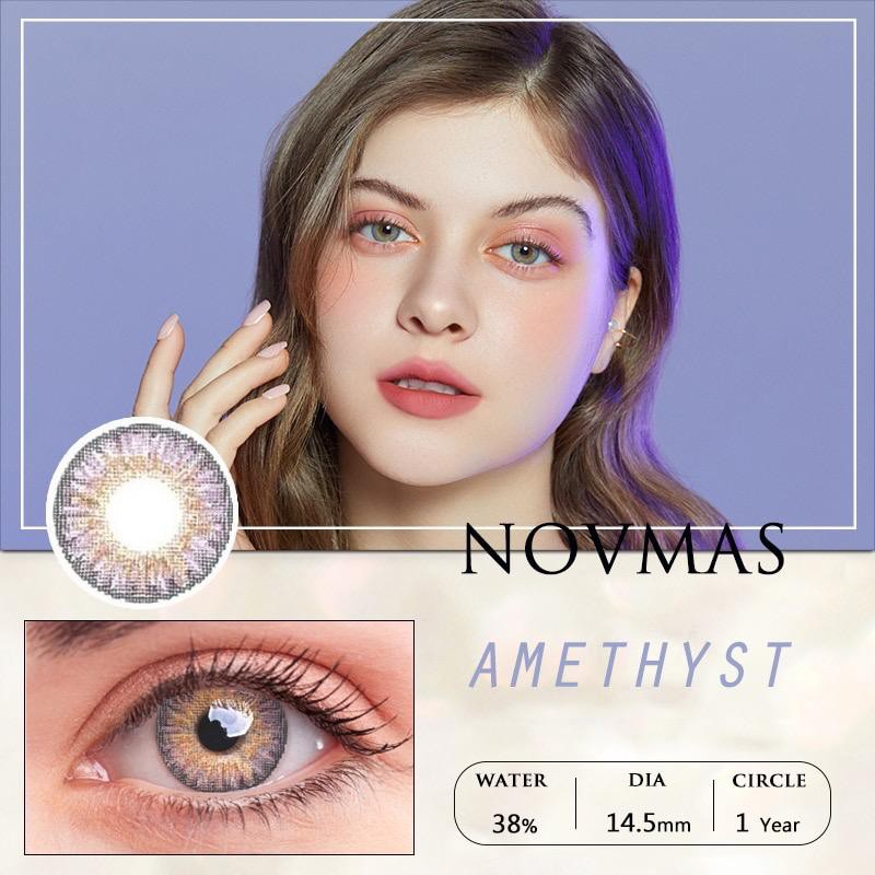 Softlens Novmas 14,2mm Seri 023-3T3F Contact Lenses The Most Hot Selling 12 Colors Eye Color / Kontak Lens No Minus