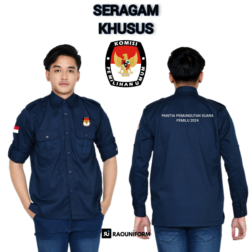 Baju KPU/Seragam Petugas KPU/Pakaian PDL KPU/Kemeja PDL Custom/Baju PDL Lapangan/Seragam Kantor/Baju PDL Costum KPU/Baju Kerja Lapangan