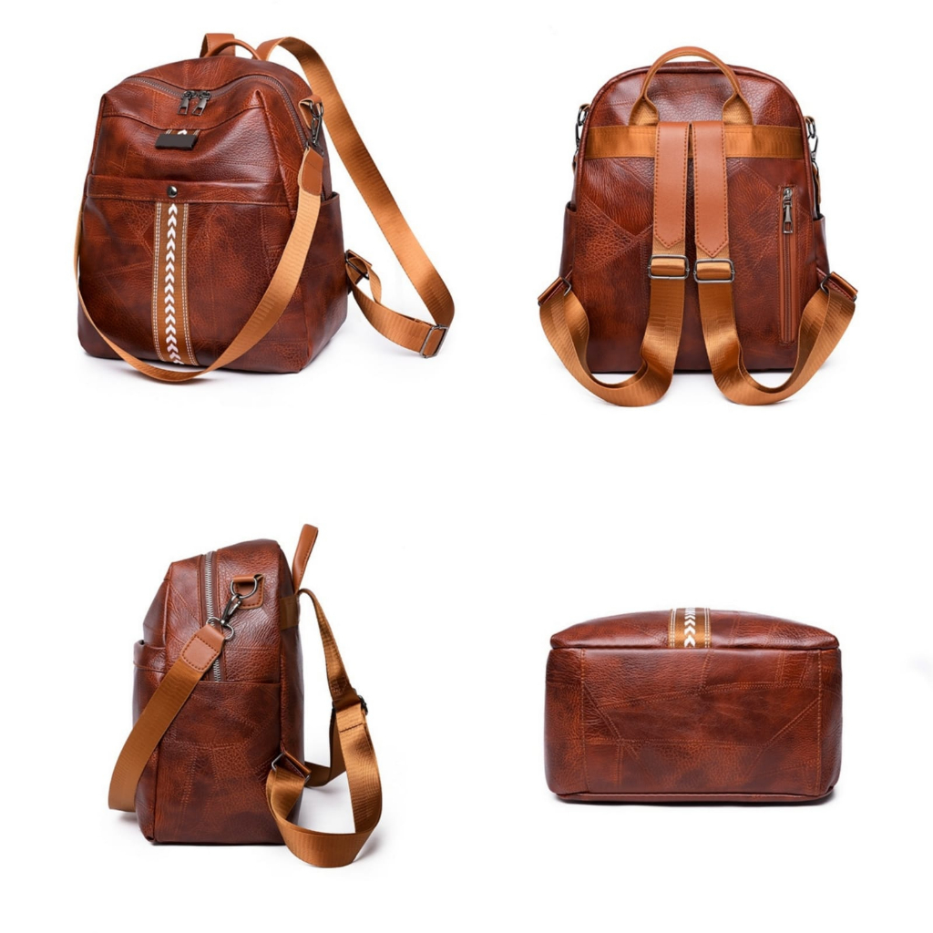 TAS RANSEL WANITA IMPORT BACKPACK KULIT COKLAT GANILA TA763B7 GENDONG PUNGGUNG SEKOLAH KULIAH KERJA PREMIUM KOREA CEWEK KEKINIAN REMAJA BRANDED MURAH FASHION BATAM