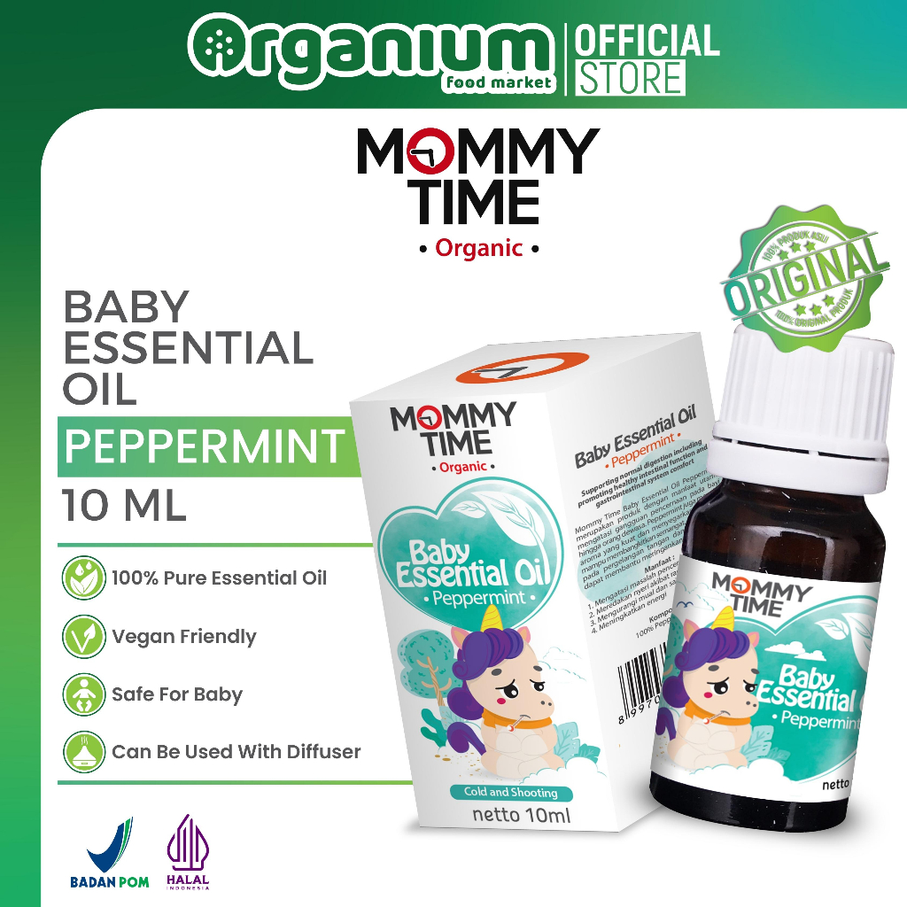 Essential Oil Baby MOMMY TIME Tingkatkan Energi Oil Peppermint - 10ml