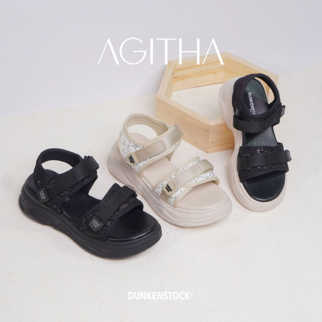 Adarastore - Dunkenstock AGITHA Sandal Gunung Cewek Platform Sendal Wedges Tali Wanita