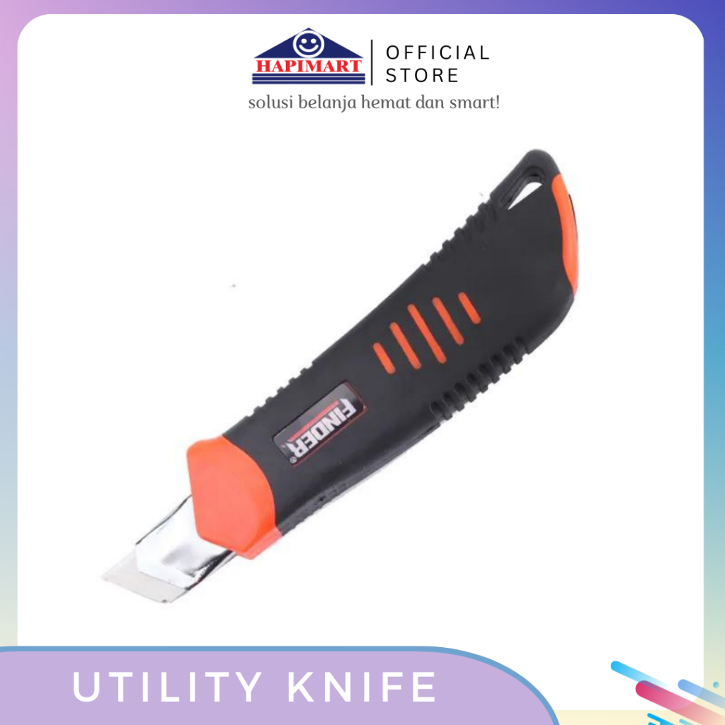 

Finder Utility Knife 18mm Tanpa/Dengan Tambahan Mata Pisau Isi 10Pcs