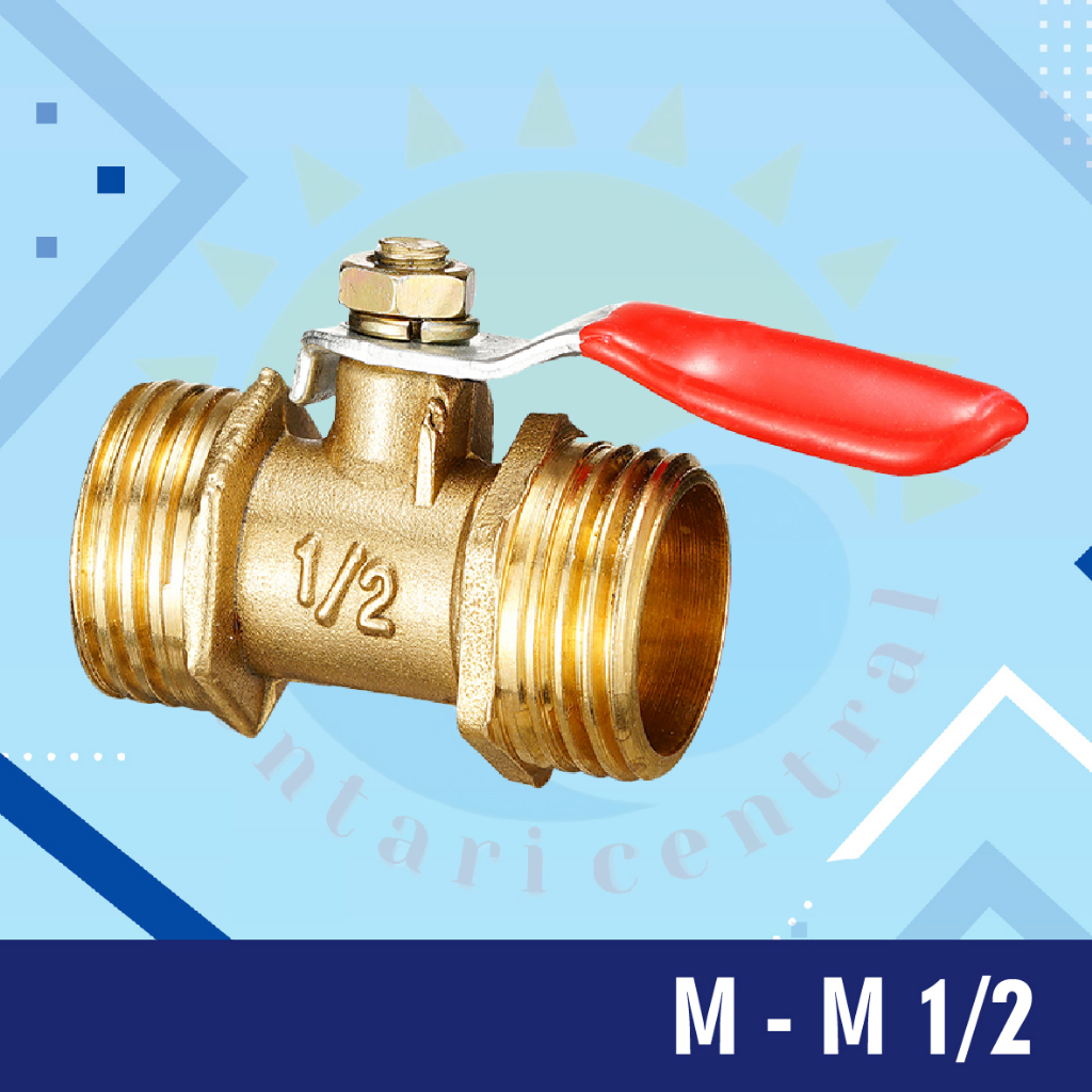 BALL VALVE / STOP KRAN / KERAN KUNINGAN male to male M-M 1/4 1/2 3/8 1/8