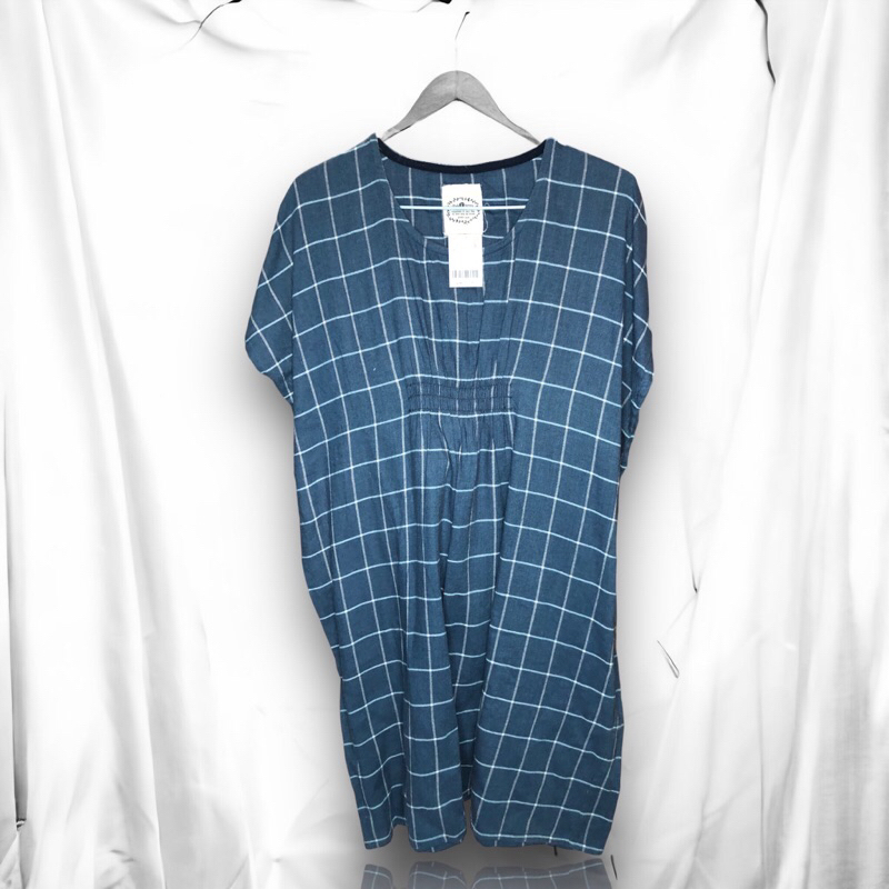 dress midi kotak kotak