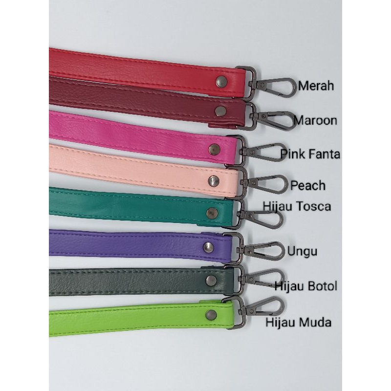 Strap 2 cm Kulit sintetis Black Nikel+D+lidah D accesories ring tebal kualitas import