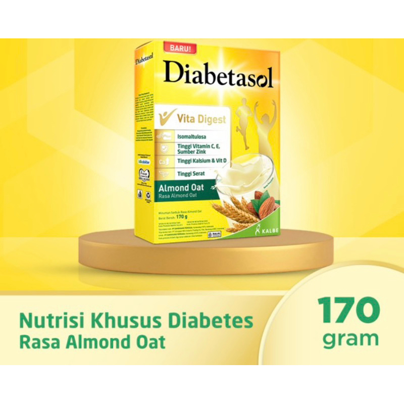 Diabetasol susu almond 170 gram ( susu almond diabetes rendah gula )