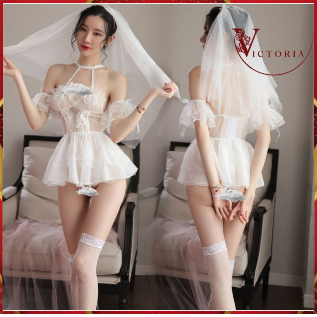 Victoria Lingerie Wedding Bride Set Cosplay Bridal Shower Import Premium 3113