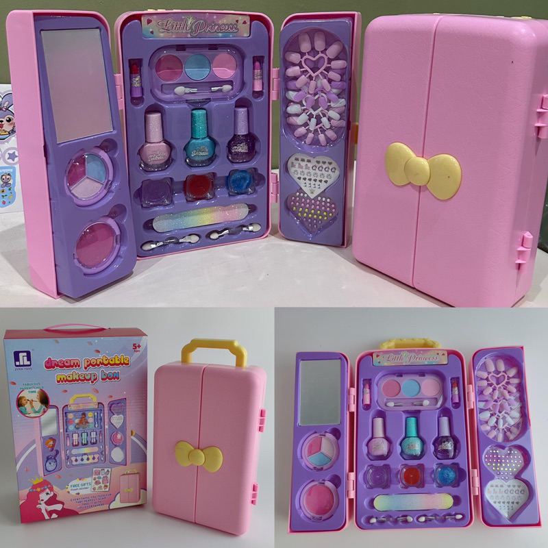 little girl portable make up box tas mainan make up anak pretend plays