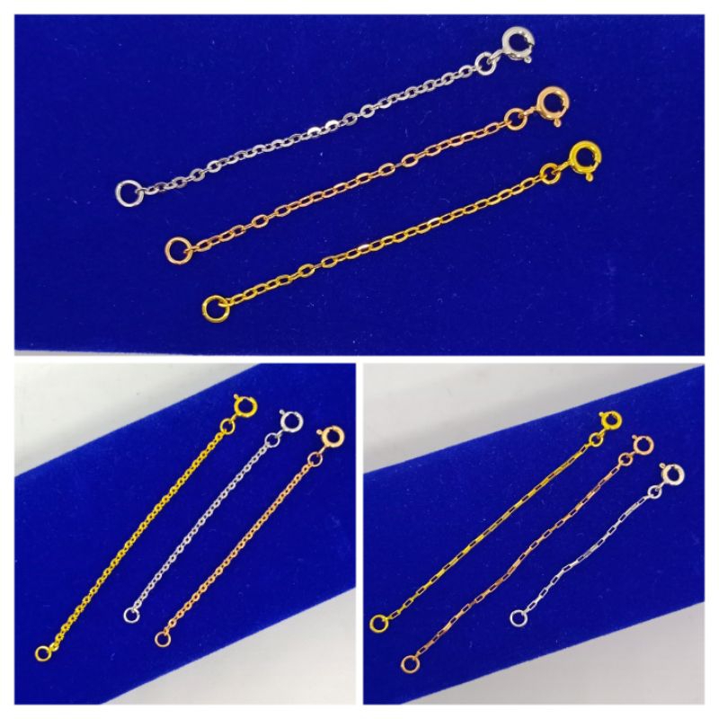 rantai extension perak asli 925/penyambung gelang/penyambung kalung/perak asli silver 925 lapis emas