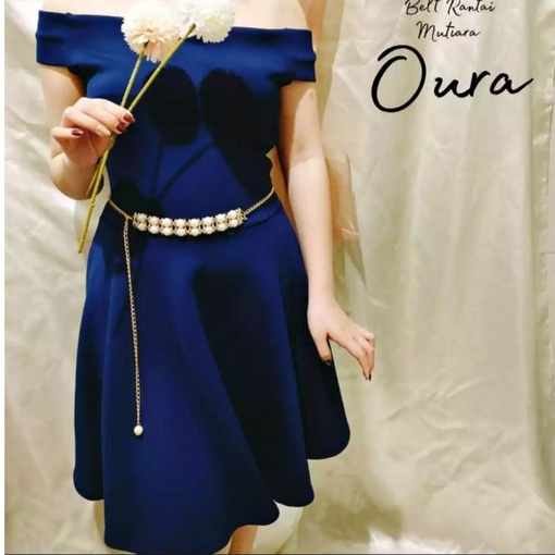 HOPYLOVY Belt Ikat Pinggang Wanita Model Rantai Variasi Mutiara