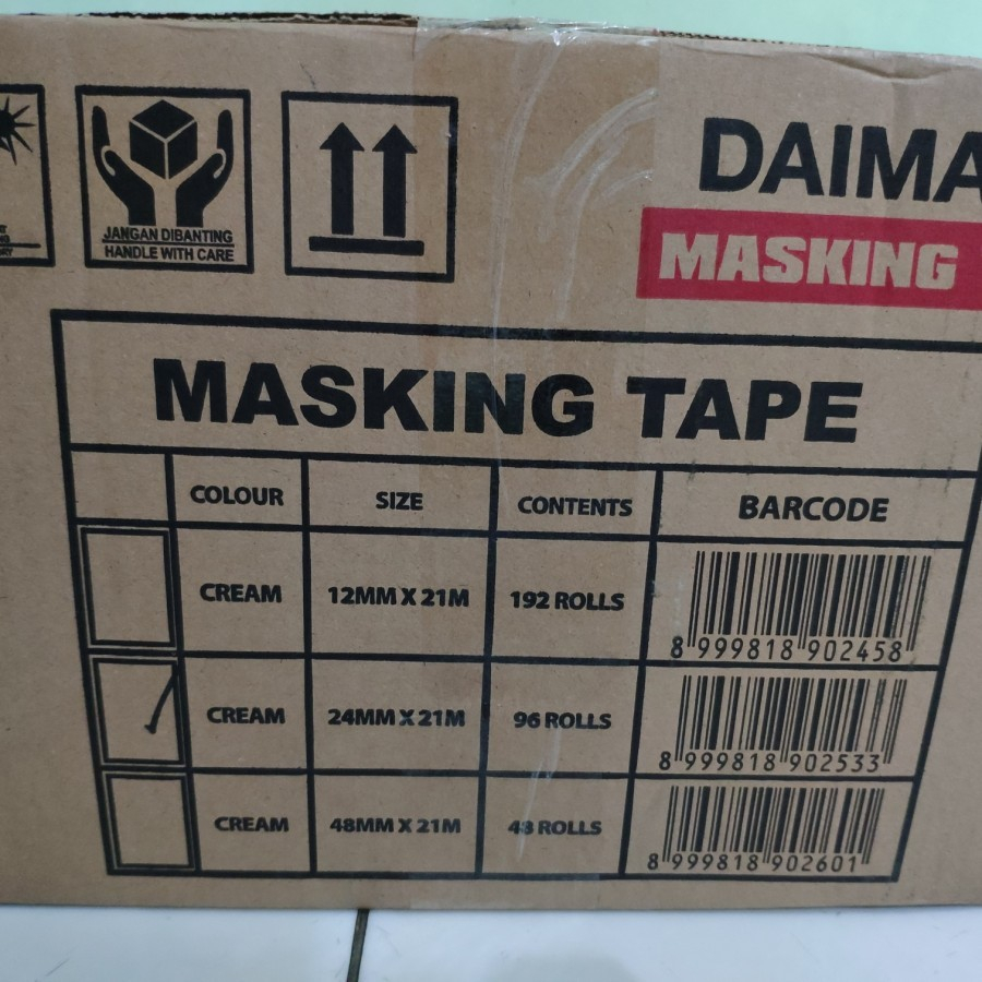 Masking Tape / Lakban kertas Daimaru 24 mm / 1 Inch ( Dus = 96 roll )
