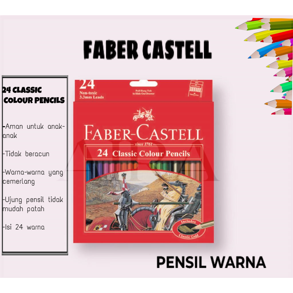 

PENSIL WARNA CLASSIC FABER CASTELL 24 WARNA