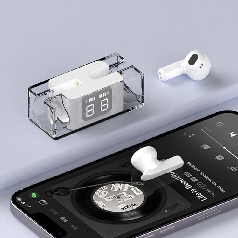 ELITEE HEADSET GAMING Earphone Bluetooth 5.3 TWS, Headset Gaming dengan Mic Tampilan Daya LED, Kontrol Sentuh)