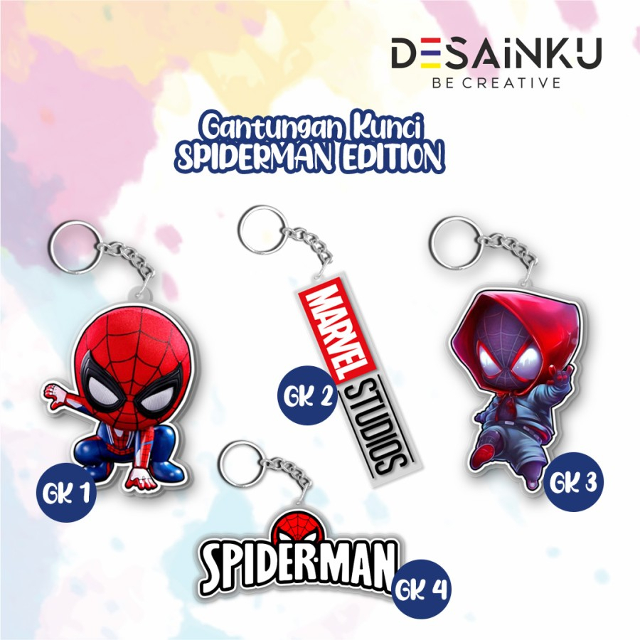 Gantungan Kunci Spiderman Edition / Gantungan kunci Akrilik Bening