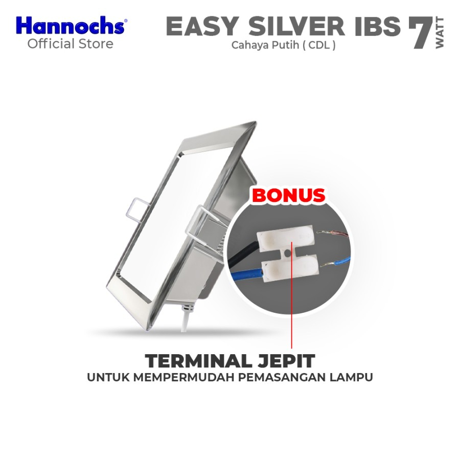 Lampu Downlight LED Hannochs Easy Silver 7W IBS CDL - Cahaya Putih