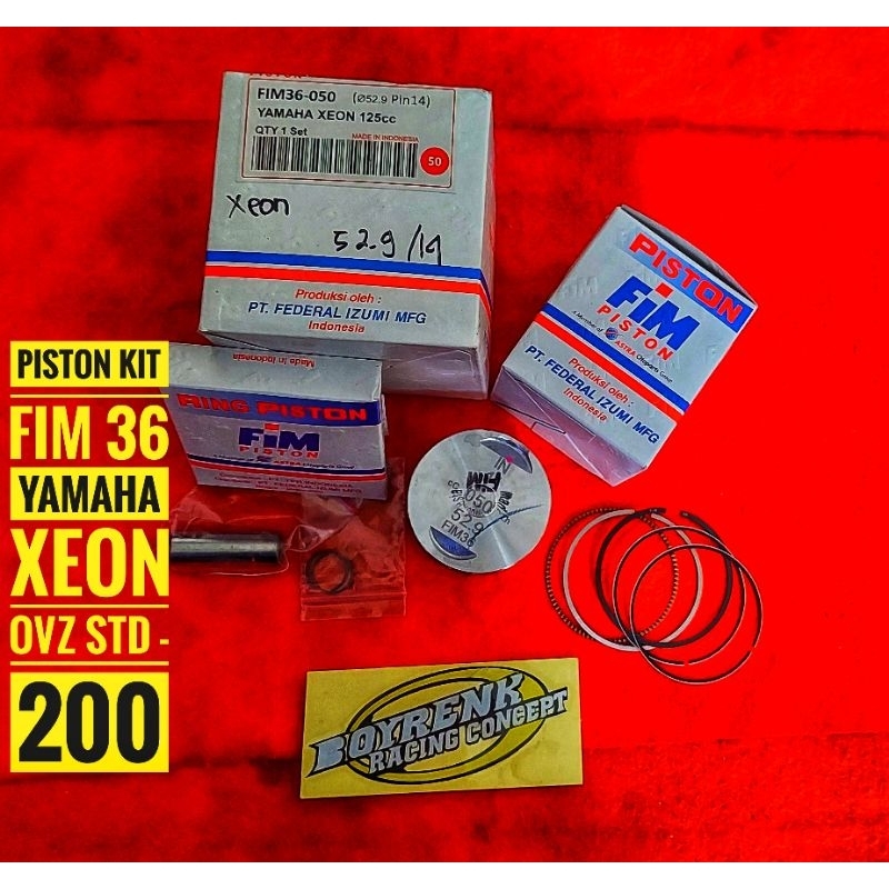 PISTON KIT FIM YAMAHA XEON/XEON RC/XEON 125/XEON CARBU
