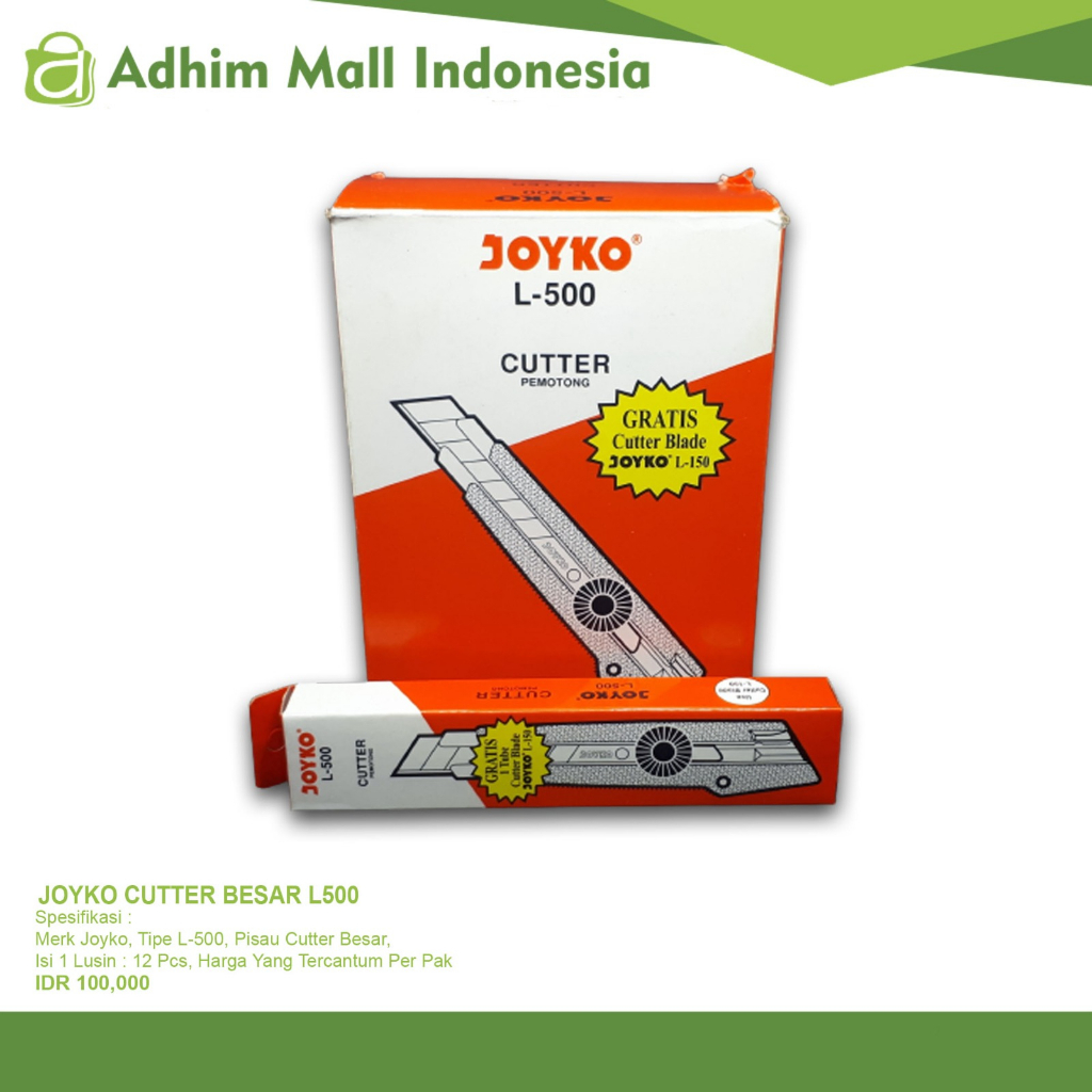 

Joyko Cutter Besar L500 Isi 12 Pcs