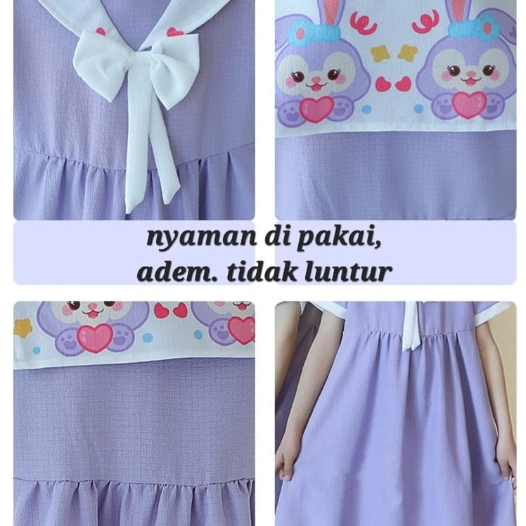 DRESS SAILOR SANRIO BAJU TERUSAN CASUAL ANAK CEWEK DRES SANTAI SEHARI HARI DAILY LUCU IMPORT